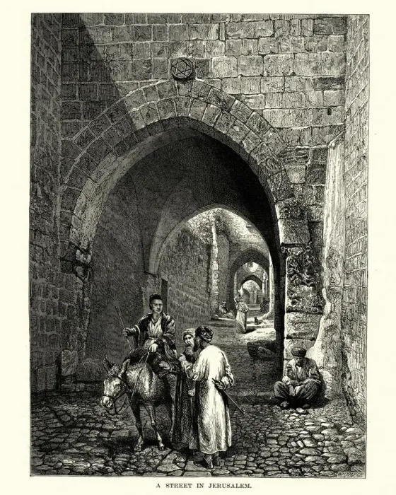 Framed Print : Street in Jerusalem, 19th Century Framed Print : Street in Jerusalem, 19th Century
