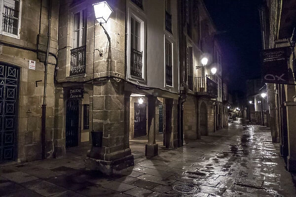 Street in old town of Santiago de Compostela