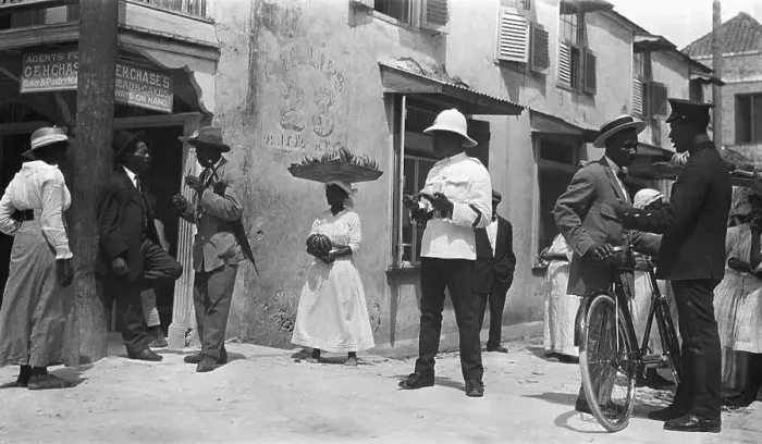 Framed Print : Street Scene in Barbados Framed Print : Street Scene in Barbados