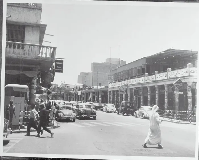 Framed Print : Street Scene of Kuwait with Pedestrians and Commuters Framed Print : Street Scene of Kuwait with Pedestrians and Commuters