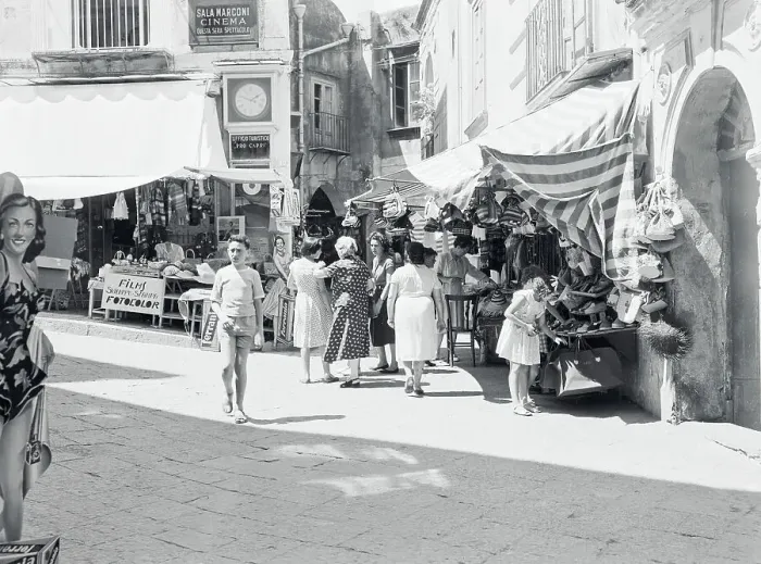 Framed Print : Street Scene With Pedestrians and Shoppers Framed Print : Street Scene With Pedestrians and Shoppers