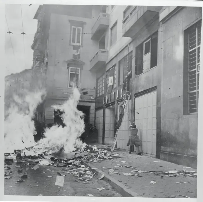 Framed Print : Street Scene of Unrest