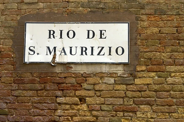 Street sign in the old town Venice Italy