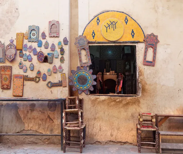 Framed Print : A street in the Souk of Marrakech