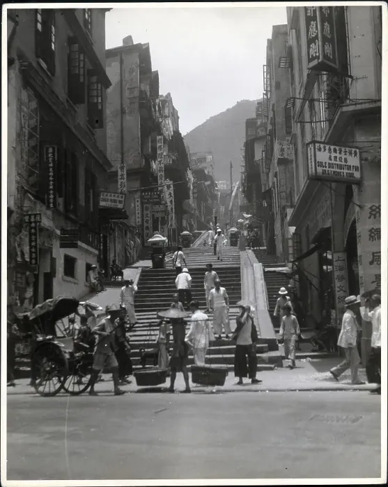 Framed Print : Street With Steps In Hong Kong Framed Print : Street With Steps In Hong Kong