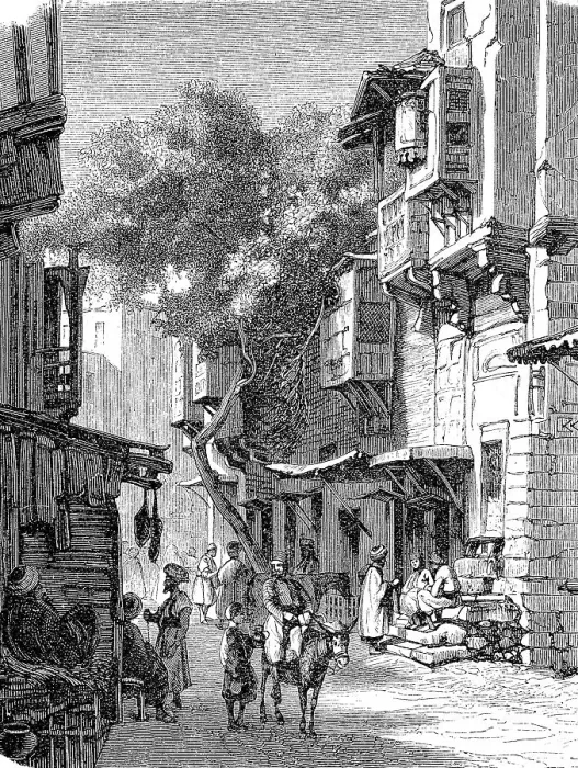 Framed Print : Street in Tripoli, Libya, in 1870, digitally restored reproduction of a 19th century original, exact original date not known
