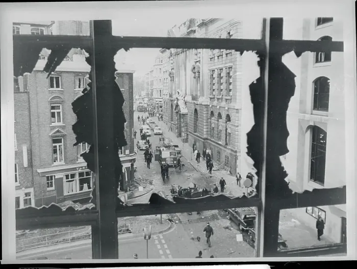 Framed Print : Street View Through Shattered Window Framed Print : Street View Through Shattered Window