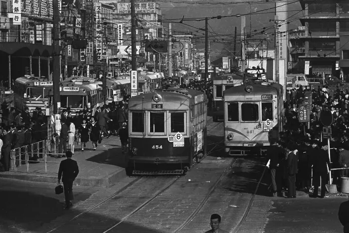 Framed Print : Streetcars in Hiroshima Framed Print : Streetcars in Hiroshima