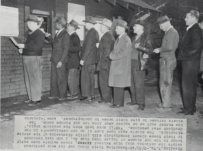 Framed Print : Strikers in Line to Receive Their Final Pay Framed Print : Strikers in Line to Receive Their Final Pay