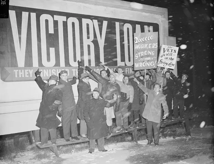 Framed Print : Strikers Point To Victory Loan Poster Framed Print : Strikers Point To Victory Loan Poster