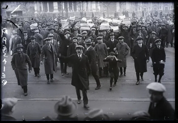 Framed Print : Striking Fur Workers Marching Framed Print : Striking Fur Workers Marching