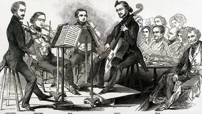 Framed Print : A String Quartet Giving A Performance Framed Print : A String Quartet Giving A Performance