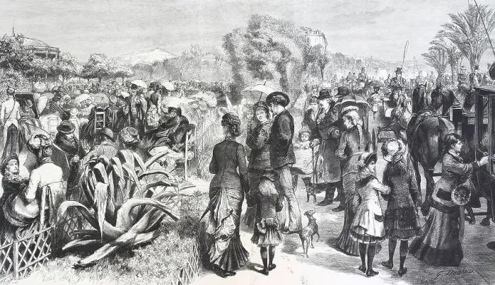 Framed Print : Strollers on the Promenade des Anglais in Nice, France, Historical, digital reproduction of an original 19th century painting, original date not known Framed Print : Strollers on the Promenade des Anglais in Nice, France, Historical, digital reproduction of an original 19th century painting, original date not known