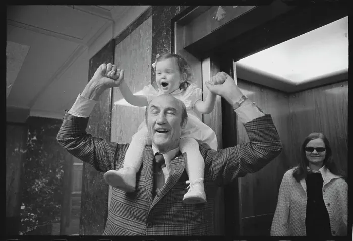 Framed Print : Strom Thurmond with His Daughter on His Back Framed Print : Strom Thurmond with His Daughter on His Back