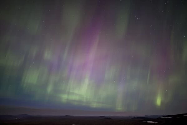 Strong Northern Lights, Highlands of Iceland, Northeastern Region, Iceland
