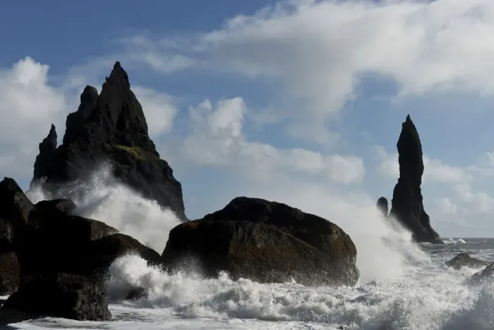 Framed Print : Strong surf at the beach of Reynisfjara, pinnacles Reynisdrangar, near Vik i Myrdal, South Coast, Iceland Framed Print : Strong surf at the beach of Reynisfjara, pinnacles Reynisdrangar, near Vik i Myrdal, South Coast, Iceland