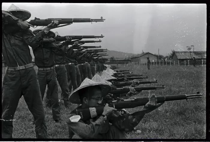 Framed Print : Students Aiming Rifles Framed Print : Students Aiming Rifles