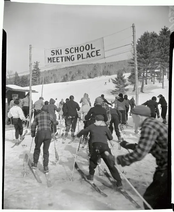 Framed Print : Students Arriving at Eastern Slope Ski School Framed Print : Students Arriving at Eastern Slope Ski School
