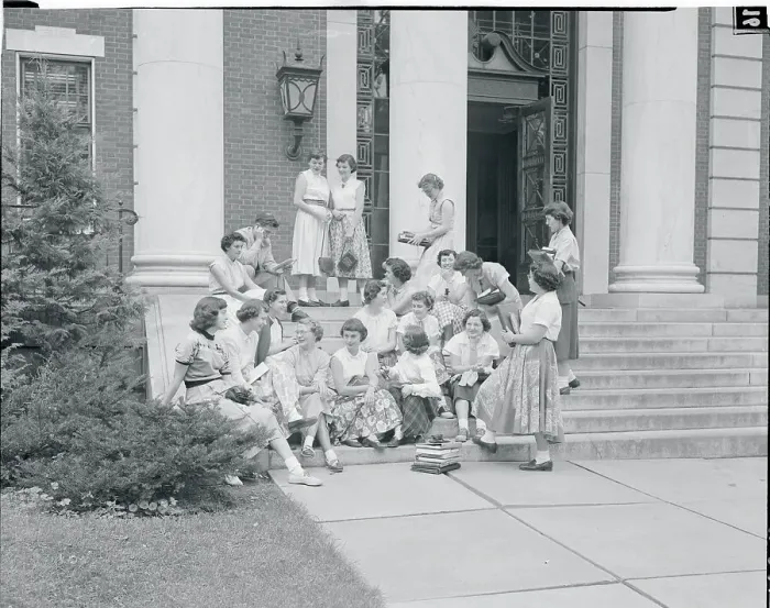 Framed Print : Students Congregating