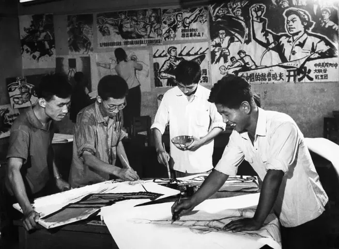 Framed Print : Students Creating Political Posters