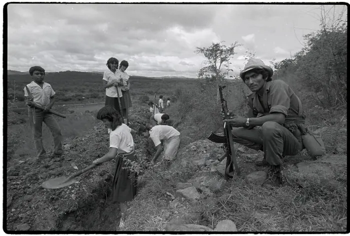Framed Print : Students Dig Trenches in Nicaragua Framed Print : Students Dig Trenches in Nicaragua