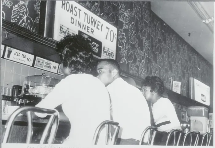 Framed Print : Students Eating at Lunch Counter Framed Print : Students Eating at Lunch Counter