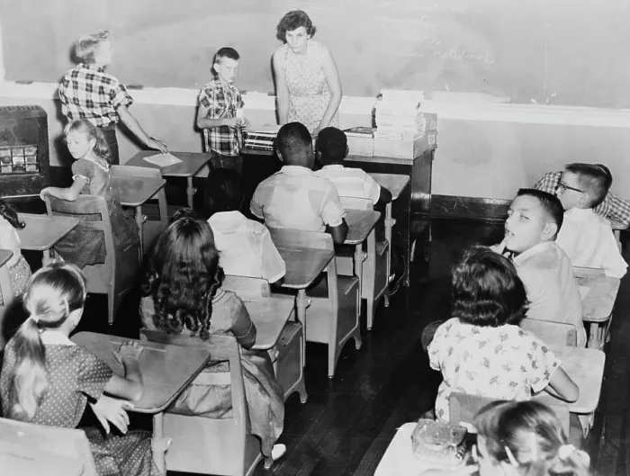 Framed Print : Students in Integrated Classroom in Oklahoma Framed Print : Students in Integrated Classroom in Oklahoma