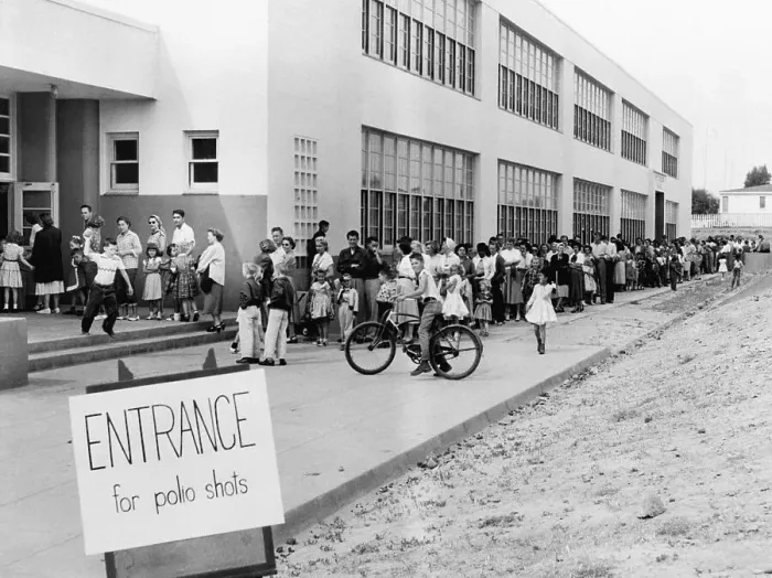 Framed Print : Students Line Up For Polio Vaccine Shots Framed Print : Students Line Up For Polio Vaccine Shots