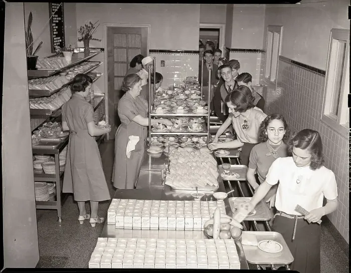 Framed Print : Students In Line At School Cafeteria Framed Print : Students In Line At School Cafeteria