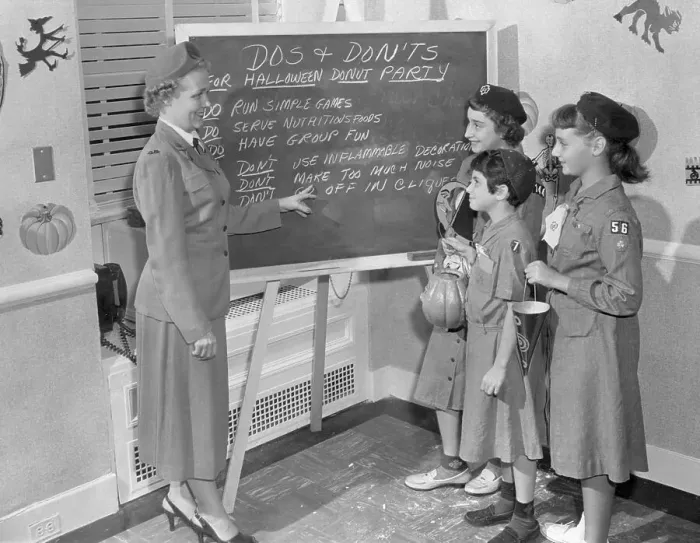 Framed Print : Students Listen to Girl Scout Leader Framed Print : Students Listen to Girl Scout Leader