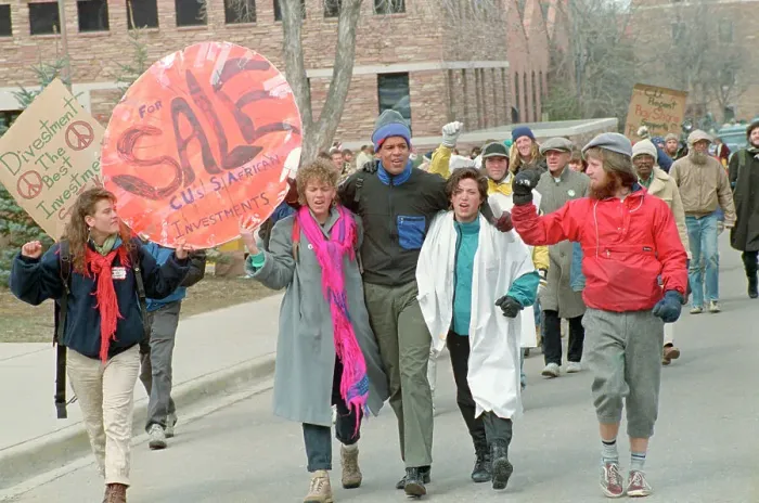 Framed Print : Students Marching with Protest Signs Framed Print : Students Marching with Protest Signs