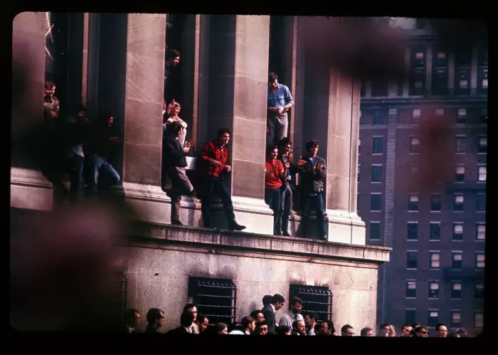 Framed Print : Students Outside Dormitory During Protest Framed Print : Students Outside Dormitory During Protest