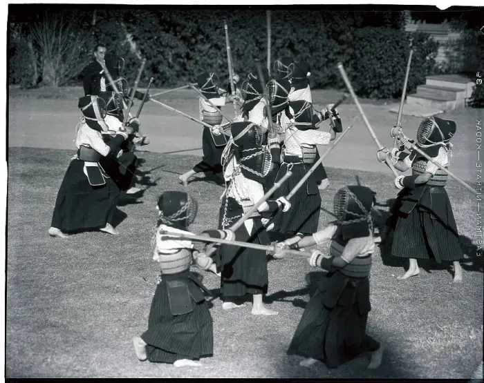 Framed Print : Students Practicing Kendo Framed Print : Students Practicing Kendo