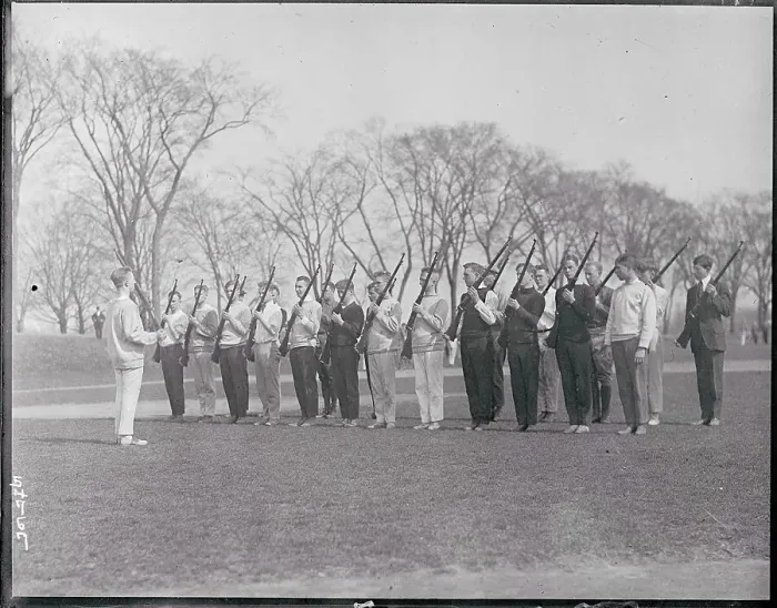 Framed Print : Students Practicing Military Exercises Framed Print : Students Practicing Military Exercises
