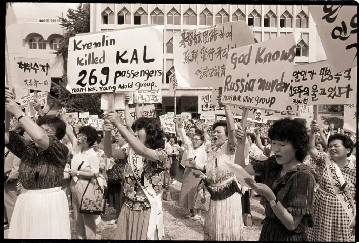 Framed Print : Students Protest with Signs at Korea University