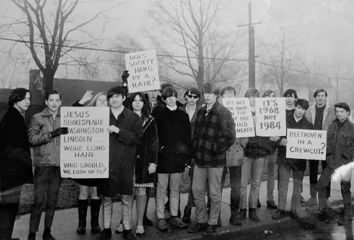 Framed Print : Students Protesting Forced Haircutting Framed Print : Students Protesting Forced Haircutting