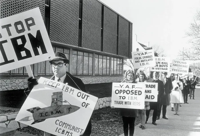 Framed Print : Students Protesting at IBM Offices