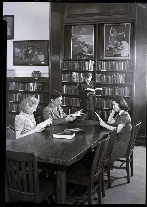 Framed Print : Students Reading in High School Library Framed Print : Students Reading in High School Library