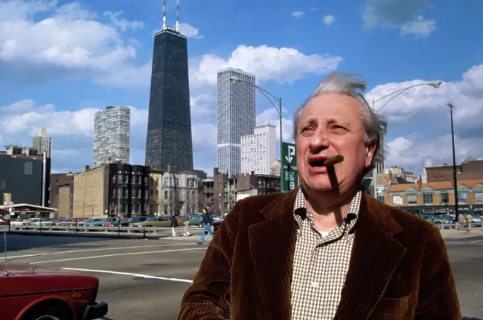Framed Print : Studs Terkel Smoking a Cigar Framed Print : Studs Terkel Smoking a Cigar