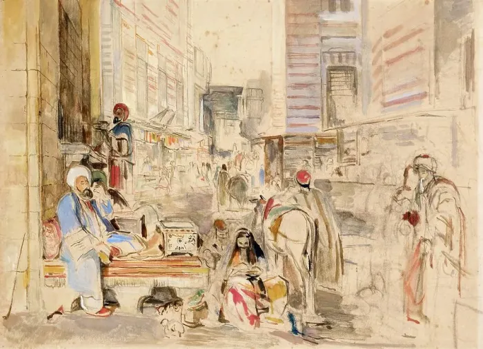 Framed Print : Study for the Street and Mosque of the Ghoreyah, Cairo, 1841, Egypt, Painting by John Frederick Lewis. Historic, digitally restored reproduction from a 19th century original Framed Print : Study for the Street and Mosque of the Ghoreyah, Cairo, 1841, Egypt, Painting by John Frederick Lewis. Historic, digitally restored reproduction from a 19th century original