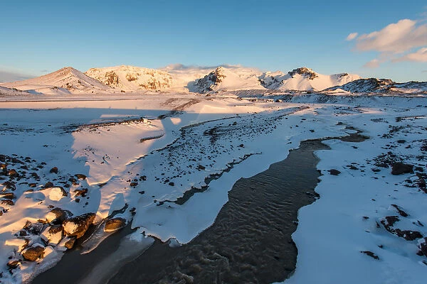 The stunning landscape of Iceland in winter season