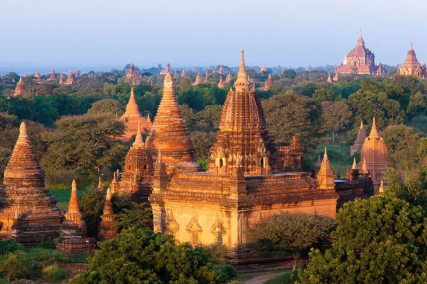 Stupas in the Bagan Archaeological Zone in Bagan, Myanmar