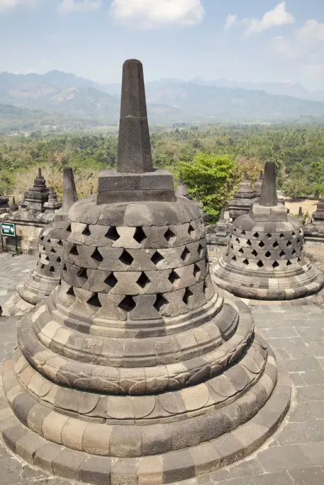 Framed Print : Stupas in Borobudur Temple Framed Print : Stupas in Borobudur Temple