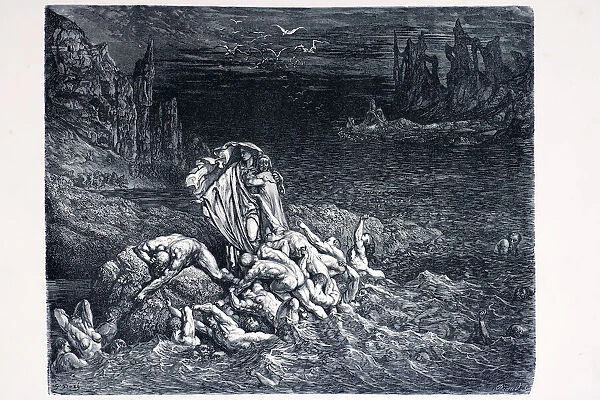 The Stygian Lake. ' The Stygian Lake, with the Ireful Sinners, Dante