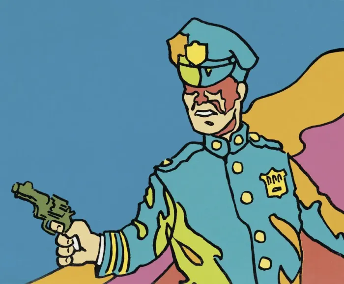 Framed Print : Stylized Policeman Framed Print : Stylized Policeman