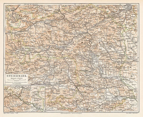Styria Austria map 1895