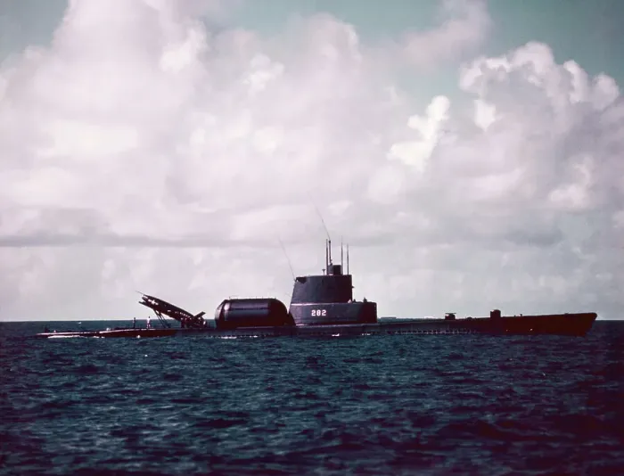 Framed Print : Submarine Floating in Waters Framed Print : Submarine Floating in Waters