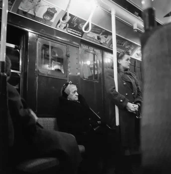 Framed Print : Subway Travel, 1948 Framed Print : Subway Travel, 1948