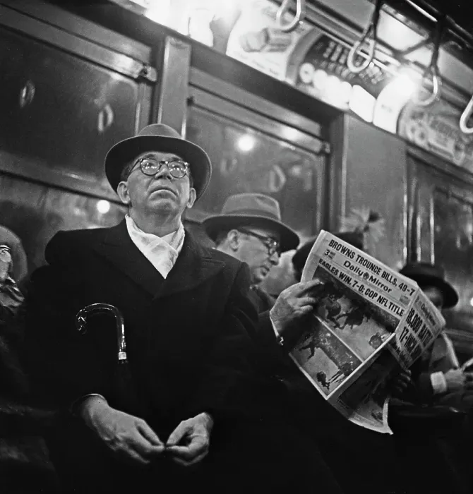 Framed Print : Subway Travel, 1948 Framed Print : Subway Travel, 1948