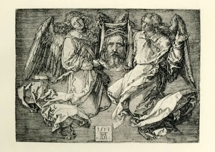 Framed Print : Sudarium Displayed by Two Angels Framed Print : Sudarium Displayed by Two Angels